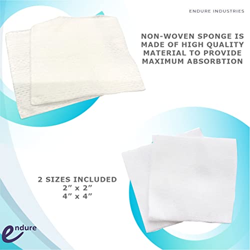 Endure Wound Care Kit 3, paquete de primeros auxilios con esponjas no tejidas, cinta de papel blanca, almohadillas de alcohol y venda miniatura 2