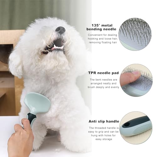 Image of Pet Nail Clippers Trimmer and Grooming Kit, 8 Pieces Pet Grooming Kit - Dematting Comb,Slicker Brush,dog nail trimmer,collapsible bowl and dog toothbrush for Removing Knots and Hair for Dog,Cat