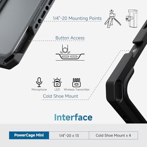 Image of Accsoon PowerCage Mini Cage for iPad mini 6 /7(A17 Pro) with NP-F Battery Plate Adapter Keep iPad Charged, iPad Video Stabilizer with Sunhood, Use SeeMo 4K /CineView for Video Monitoring /Livestreaming