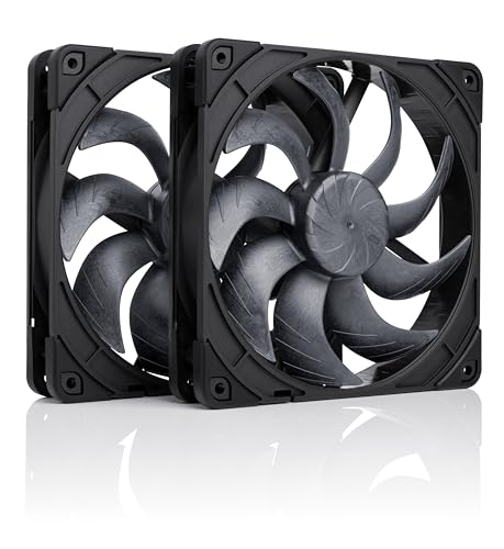 Noctua NF-A14x25 G2 PWM Sx2-PP chromax.black, Kit avec Deux Ventilateurs pour Installation Push-Pull ou Côte à Côte (Noir)