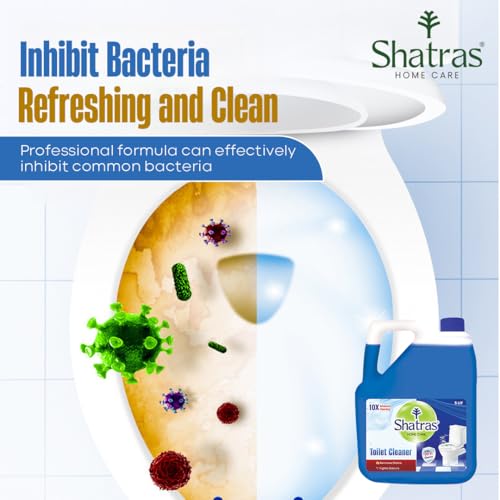 Image of Shatras Home Care 10X Extra Cleaning Power Toilet Cleaner - 5 Liter | Eliminates 99.9% of Germs | Tough Stain Remover & Odor Control | Extra Strength Formula