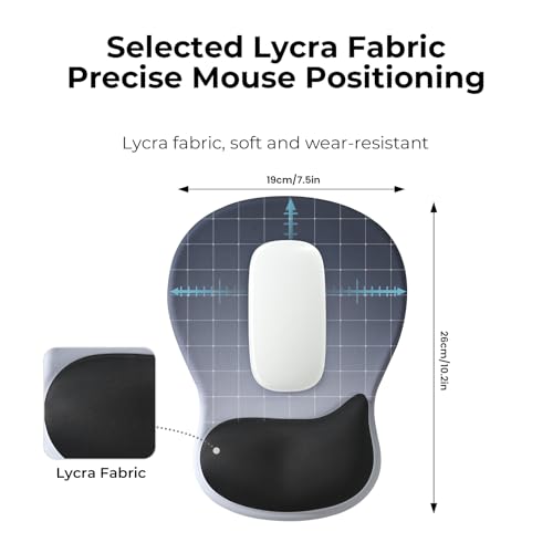 Image of EooCoo Ergonomic Mouse Pad with Gel Wrist Rest Support Middle Concave Design, Relieve Wrist Pain Mousepad, Non-Slip Base for Laptop, Computer, Office Desk Accessories, Carpal Tunnel Syndrome