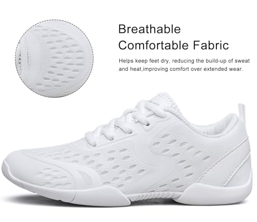Girls White Cheerleading Shoes Breathable Youth Cheer Sneakers Cheerleader Competition Athletic Training Dance Tennis Shoes2