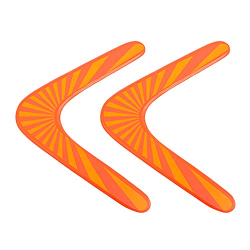 Tomaibaby 2Pc Boomerang Toy, Wooden Kids Boomerang Orange Throw Catch Outdoor Game