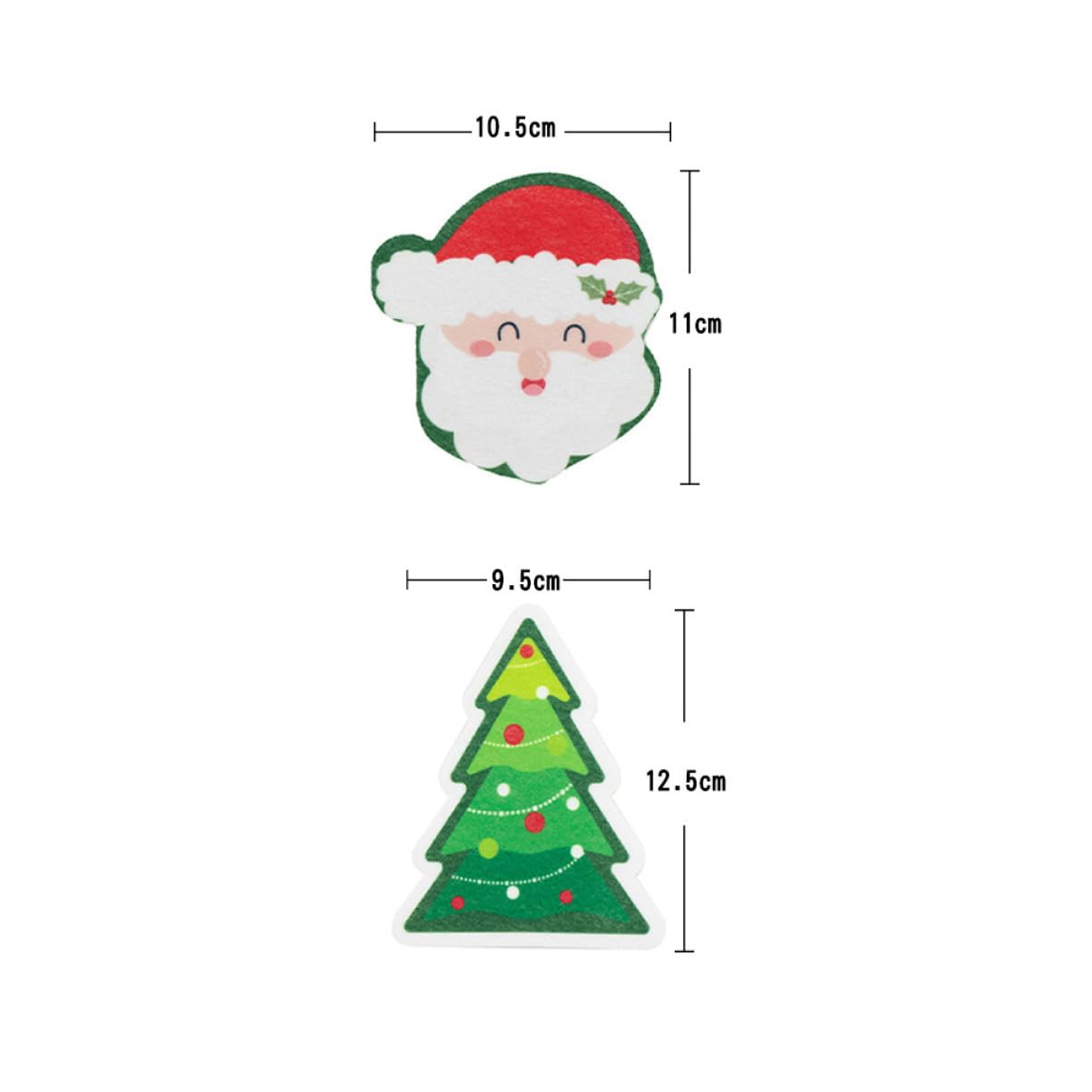 CIMAXIC 2pcs Christmas Tree Kitchen Sponges Dish Washing Sponges Cartoon Prints Heavy Duty Scrub Sponge Set for Pan Pot Cleaning