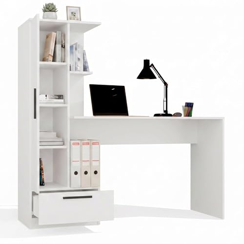 CDF Schreibtisch mit Regal Schublade 140cm 3 Einlegeböden Home Office Computertisch Bürotisch Ergonomisch Arbeitstisch Jugendzimmer Schlafzimmer Kinderzimmer Rollschienen Eiche Artisan 16mm Spanplatte CDF Schreibtisch mit Regal Schublade 140cm 3 Einlegeböden Home Office Computertisch Bürotisch Ergonomisch Arbeitstisch Jugendzimmer Schlafzimmer Kinderzimmer Rollschienen Eiche Artisan 16mm Spanplatte