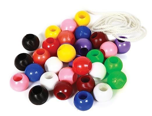 Image of Plastic Beads Threading Toy for Kids | Multicolor Lacing Beads Set with String | BPA Free Educational Toy for Fine Motor Skills & Hand-Eye Coordination | Multicolor