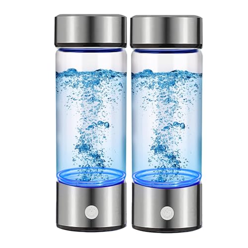 Hydrogen Water Bottle Generator 2pack, Glass Hydrogenated Water Bottles Health Cup, Hydrogen Water...