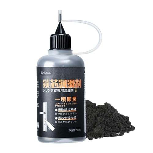 Polvere di Grafite, lubrificante Secco alla Grafite da 50 ml, lubrificante per Cerniere della Porta, lubrificante alla Grafite per Chiavi, Serrature per Auto, Guide per finestrini delle Porte
