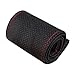 Funda Cubierta de Volante Coche Bricolaje Cuero Artificial Agujas Hilo Rojo Negro