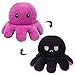 Polpo Reversibile Peluche, Polpo Peluche , Peluche Polpo Reversibile Ideale come Regalo per Bambini Ragazze e Ragazzi Amici(Viola/nero)