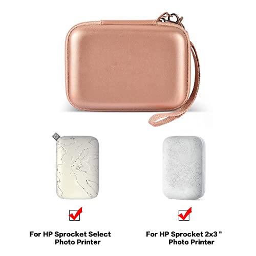 Case Compatible With Hp Sprocket Select Portable/ 2Nd Edition Instant Photo Printer, Travel Carrying Organizer Holder Fits For Zink Photo Paper, Usb Cable And More Accessories(Box Only) - Rose Gold #TOP1