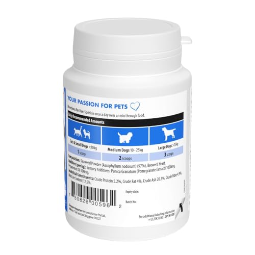 VETIQ Denti-Care Dental Powder for Dogs & Cats – Natural Plaque & Tartar Control, Fresh Breath Support with Seaweed, Peppermint & Pomegranate – Daily Oral Care Food Topper 1x60g - Image 2