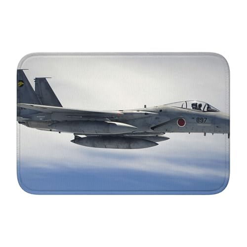 玄関マット F-15j イーグル戦闘機 バスマット 室内 屋外 足拭きマット カーペット おしゃれ 北欧 滑り止め付き 洗える ベットルーム 浴室 台所 寝室 業務用 家庭用 40×60cm
