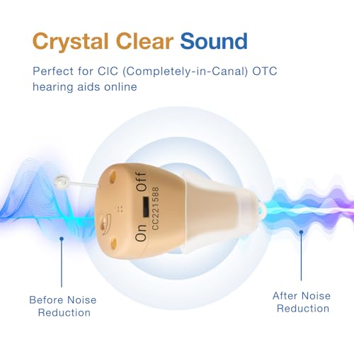 Oldriv Rechargeable Hearing Aids for Adults Seniors, 1 Pair Completely-in-Canal (CIC) Hearing Aids for Adults Seniors Rechargeable OTC Hearing Aids Beige — view 6
