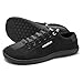 HOBIBEAR Barefoot Minimalist Shoes Womens Mens | Zero Drop | Wide Width Canvas Slip-on Shoes(All Black, Women 8/Men 7)