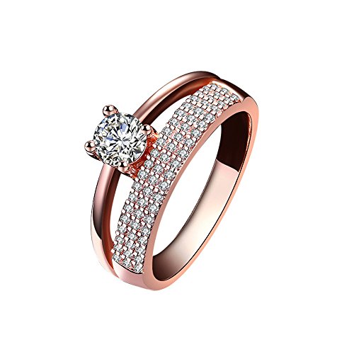 Preisvergleich Produktbild Versilberter Diamant blauer Kristalldreischicht Ring YunYoud titanringe vergoldete stahlringe billige eheringe holzringe doppelring echtschmuck damen ohrringe verlobungsring