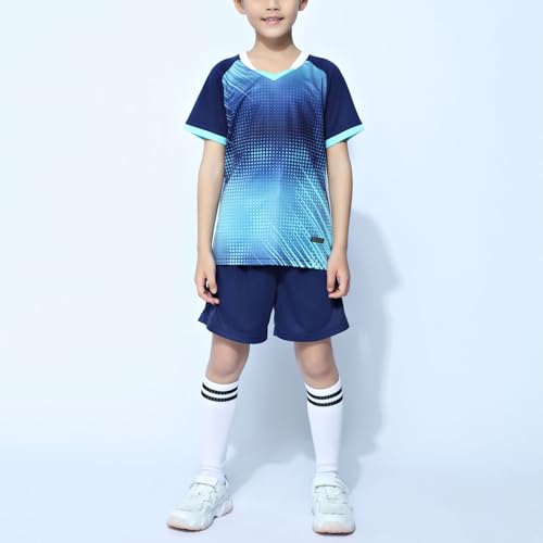 Kids Boys Girls Basketball Football Team Uniform Short Sleeve Tshirts And Training Shorts Set Athletic Tracksuit3