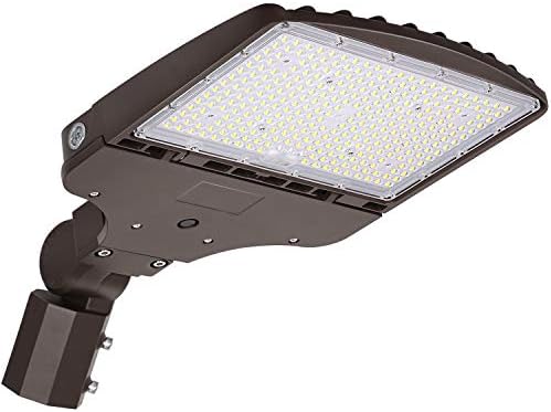 hykolity LED Parking Lot Lighting 150W, 20250LM (135LM/W) 5000K Daylight Shoebox Light with Dusk to Dawn Photocell, [400W HPS Equiv.] 100-277V, Adjustable LED Shoebox Area Light, Slip Fitter Mount