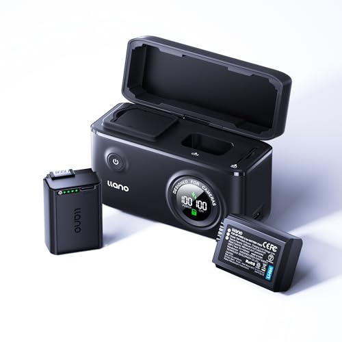 llano 4-in-1 NP-FW50 Battery Charger Kit with Aurora Batteries – 10400mAh, 20W USB-C Fast Charging, USB 3.0 Card Reader & Storage Case–for Sony A6400 zv-e10 A7ii A6500 A6000 A7 A7II A7R A7RII