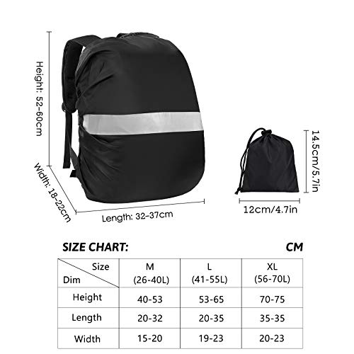 Heveer Rain Cover Backpacks Waterproof Rain Cover 40-50L with Adjustable Buckle Reflective Strips for Hiking Camping Cycling Pack of 2 - Image 8