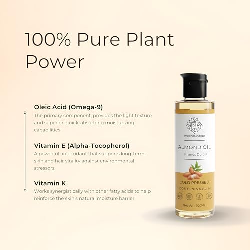 Image of Almond Oil Pure & Raw Cold Pressed | Glowing Skin, Body Massage & Hair Growth | Organic Therapeutic Grade - 100ml