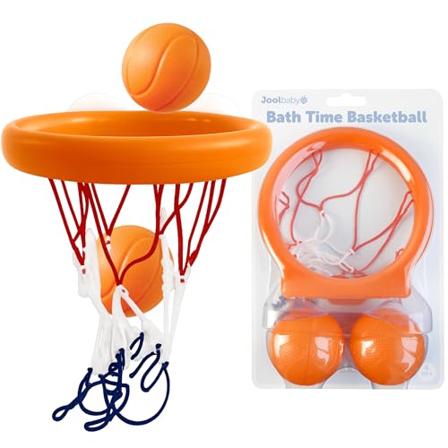 Jool Baby Bath Basketball Hoop for Toddlers Kids Bathtub Toy Includes Basketball Net w/ Suction Cups 2 Basketballs