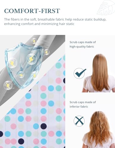 Image of Scrub Caps for Women with Buttons, Classic Surgical Caps