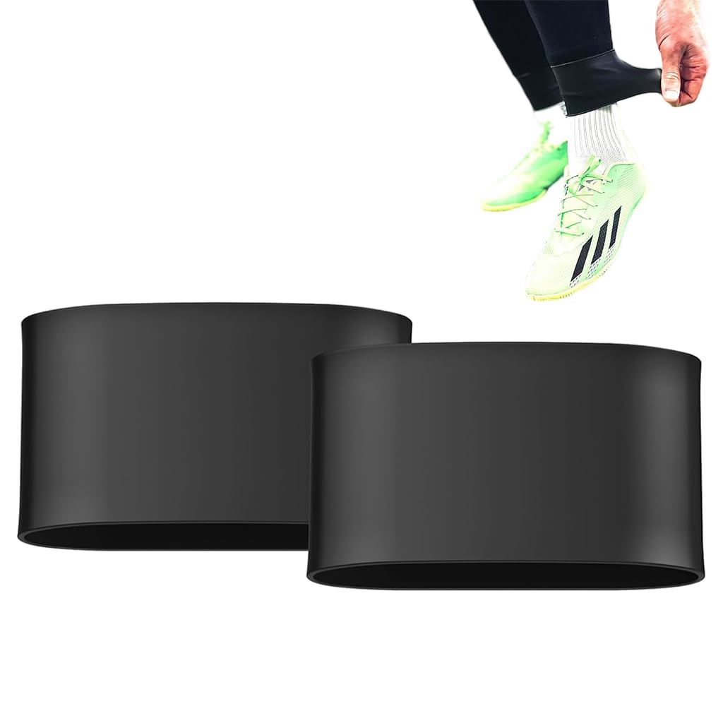PROBEROS® 1 Pair Silicone Shin Guard Straps Ankle Support Bands Anti-Slip Shin Guard Fixer Straps for Training Stretchy 75mm Diameter Sport Multi Use Silicone Loop for Teens Kids, Size M-picture-27