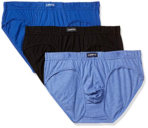 Image of Levi's 011 Comfort Brief for Men | 100% Pure Cotton | Breathable | Durable | Anti-Roll Waistband | Extra Supportive Gusset | Dual Layer 3D Pouch | Tagless & Zero Irritation Comfort | Pack of 3