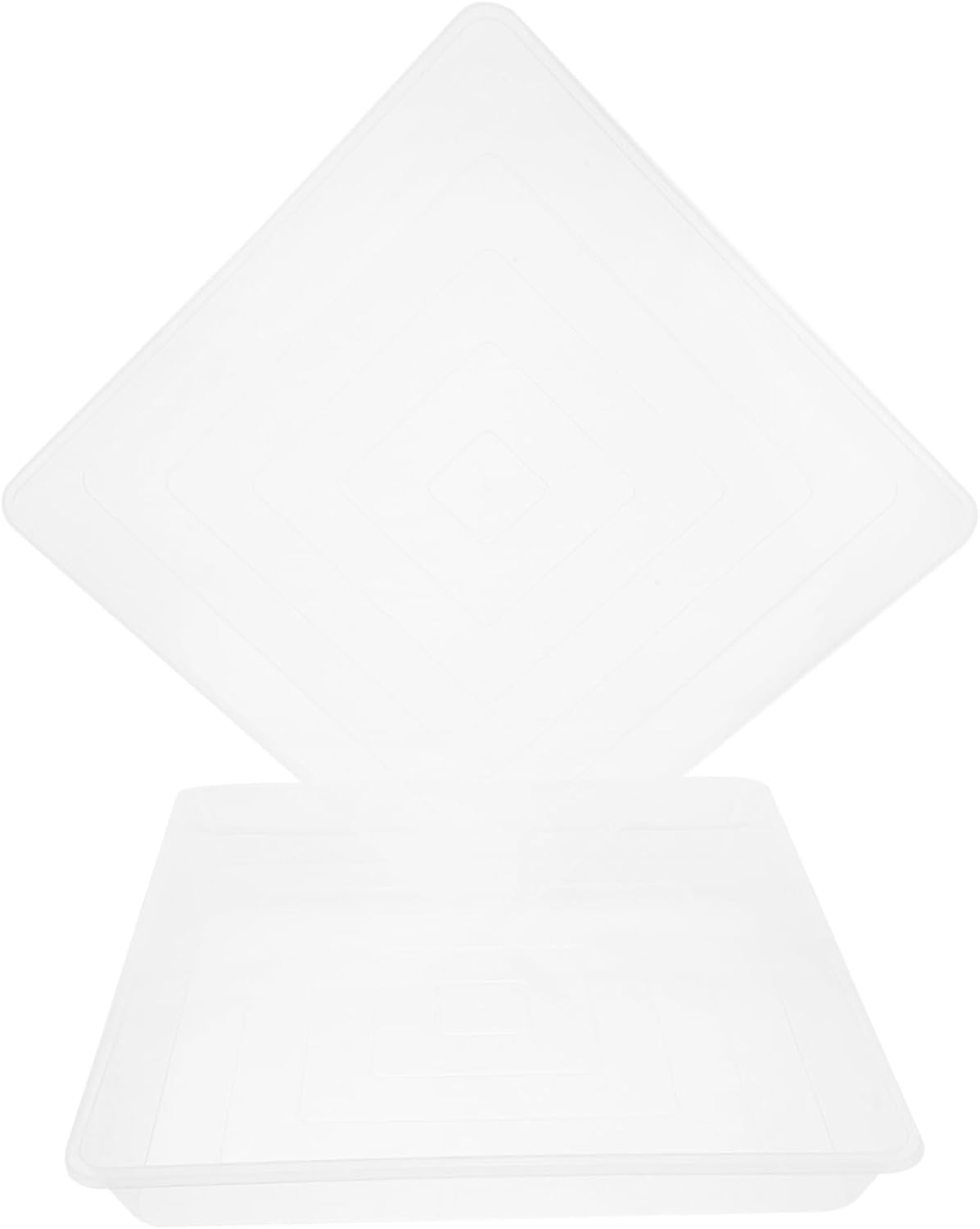 2pcs Clear Plastic Planter Drip Trays Square Water Catcher for Indoor and Outdoor Plants Saucer for Hydroponic Pots Multiuse Flower Pot Bases