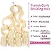 Unionbeauty 22 Inch Blonde French Curly Braiding Hair 8 Packs Pre Stretched Braiding Hair EZ Braids Loose Wave Crochet Hair Synthetic French Curl Crochet Braids Hair Extensions for Black Woman 613#