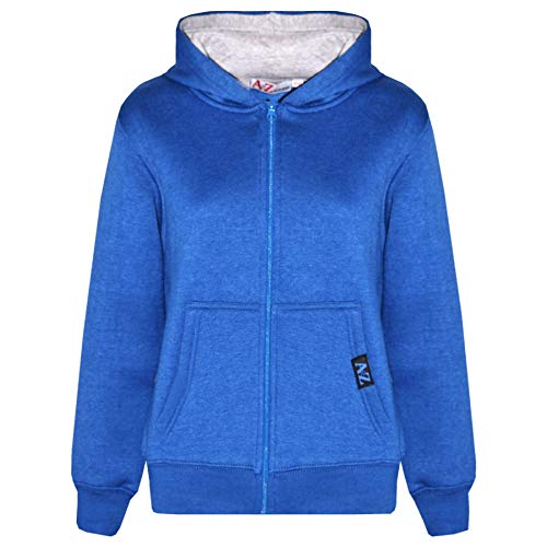 Plain Tracksuit Royal Blue & Grey Contrast Hoodie with Joggers Jogging Pants Activewear Set Unisex Girls Boys2