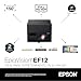 Epson EpiqVision Mini EF12 Smart Streaming Laser Projector, HDR, Android TV, Movies, Family Gaming, Portable, sound by Yamaha, 3LCD, Full HD 1080p, 1000 lumens Color & White Brightness Bluetooth Black