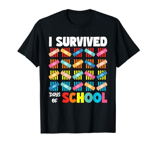 I Survived 100 Days of School Funny 100th Day Kids Teacher T-Shirt