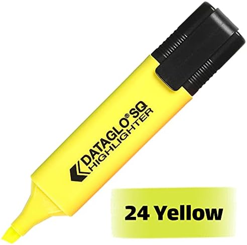 SQ Square Highlighter Assorted Bulk Pack of 48 | Includes, Yellow, Green, Blue, Pink and Orange Fluorescent Highlight Marker Pens  With Hints and Tips by Essential Arts