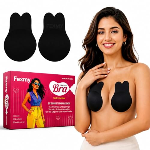 Image of Women's & Girl's Strapless Push Up Wire Free Stick On Invisible Bra, Sticky Liftup Silicone, Stick on Bra for Backless Dress Free Size B Cup