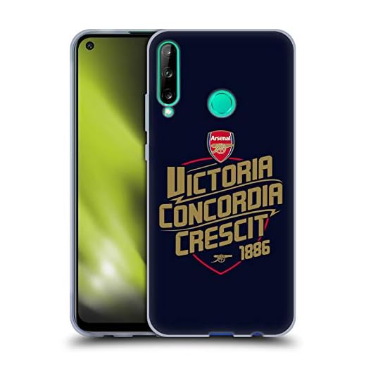 Officiell Arsenal FC Victoria Concordia Crescit typografi mjukt gelfodral kompatibel med Huawei P40 lite E