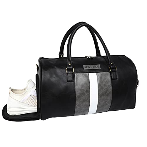 Fur Jaden Weekender Travel Duffle Bag with Separate Shoe/Laundry Compartment for Men & Women Made of Vegan Leather