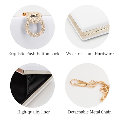 Image of Clutch Purse for Women, Evening Bag with Removable Chain Strap Elegant Handbag for Wedding /Prom /Cocktail /Party