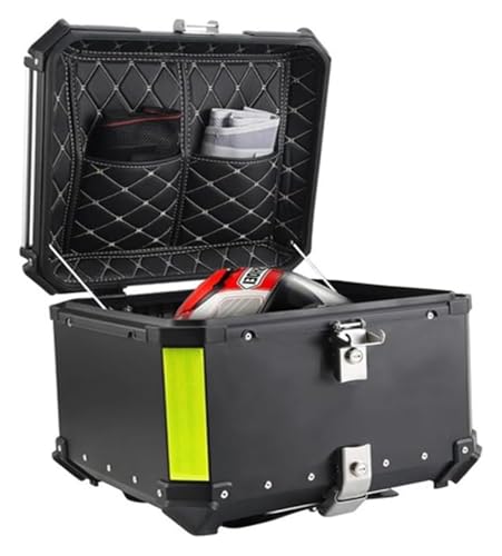 Genérico Baúl para Motocicleta, Baúl Superior De Aleación De Aluminio, Resistente Al Agua Ip68, Sistema De Instalación Rápida, Gran Capacidad De Almacenamiento (Black 36L)