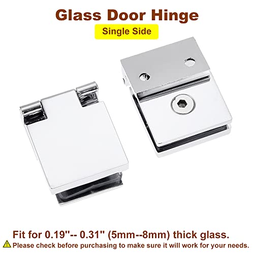 Glass Cabinet Door Hinge, Cupboard Showcase Cabinet Clamp Glass Shower Doors Hinge For Shower Door Square Fixed Panel Clamp Stainless Steel Polished Chrome #TOP2