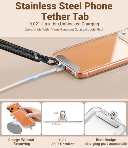 Image of 2 Pack Phone Lanyards with Metal Connector & 0.02 inch Tether Tab