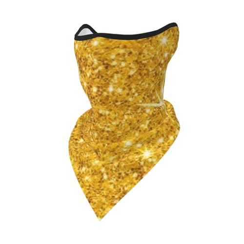 HDTVTV Brillo dorado,Polaina para el cuello, suave, para cubrir la cara, media máscara, bufanda, pasamontañas