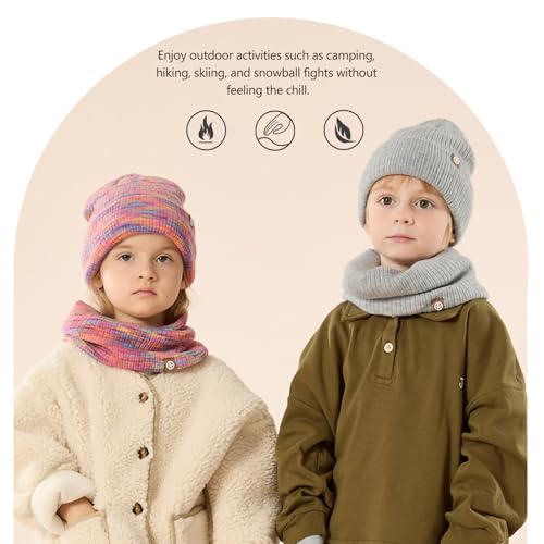 Gorro de invierno para niños de 2 a 8 años con cuello de forro polar 6