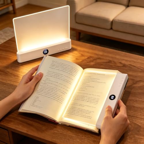 Choudao LED Book Light & Night Light 2 in 1 Flat Reading Light White