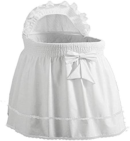 Babydoll Bedding Precious Bassinet Liner/Skirt & Hood, White, 13" x 29"