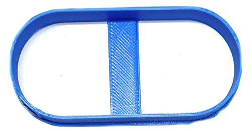 YNGLLC Oblong Round Rectangle Geometric Elongated Pill Shape Oval Cookie Cutter, 1 Piece, Blue, Made in USA, PR2554