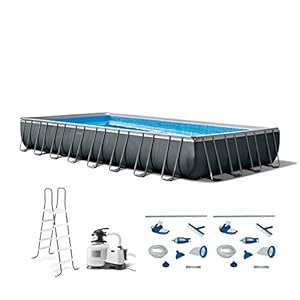 Intex 32ft x 16ft x 52in Rectangular Ultra XTR Above Ground Pool Set with Cleaning and Maintenance Kit 2 Pack