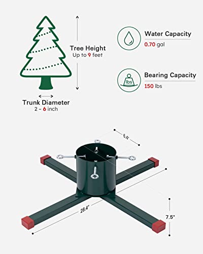 image for HarcoHome Christmas Tree Stand for Live Tree, Heavy-Duty Metal Christm